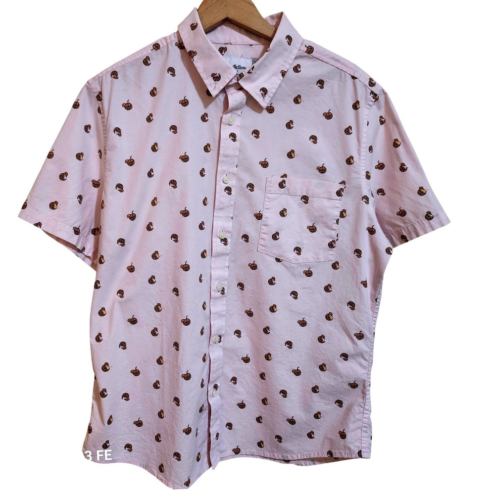 Goodfellow & Co Button Down Shirt Mens Large Pink Coconut Tropical Slim Fit